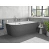 Mexen Silo freestanding corner bathtub right grooved 150 x 75 cm, white/gray, gun gray brushed overflow - 52891507562P-66