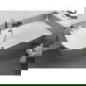Mexen Silo Freestanding Corner Right Grooved Bathtub 150 x 75 cm, White/Gray, Black Overflow - 52891507562P-70