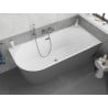Mexen Silo freestanding corner bathtub right ribbed 150 x 75 cm, white/gray, overflow gun metal - 52891507562P-95