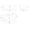Mexen Silo free-standing corner right ribbed bathtub 150 x 75 cm, white/gray, brushed nickel overflow - 52891507562P-97
