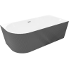 Mexen Silo freestanding corner bathtub right grooved 170 x 80 cm, white/gray, chrome overflow - 52891708062P-01