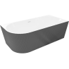 Mexen Silo free-standing corner bathtub, right grooved 170 x 80 cm, white/gray, white overflow - 52891708062P-20