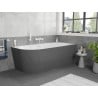 Mexen Silo free-standing corner bathtub, right grooved 170 x 80 cm, white/gray, white overflow - 52891708062P-20