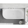 Mexen Silo free-standing corner bathtub, right grooved 170 x 80 cm, white/gray, white overflow - 52891708062P-20