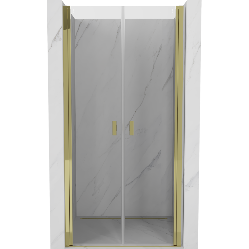 Mexen Mist shower door hinged 75 cm, transparent, gold - 8A7-075-000-50-00