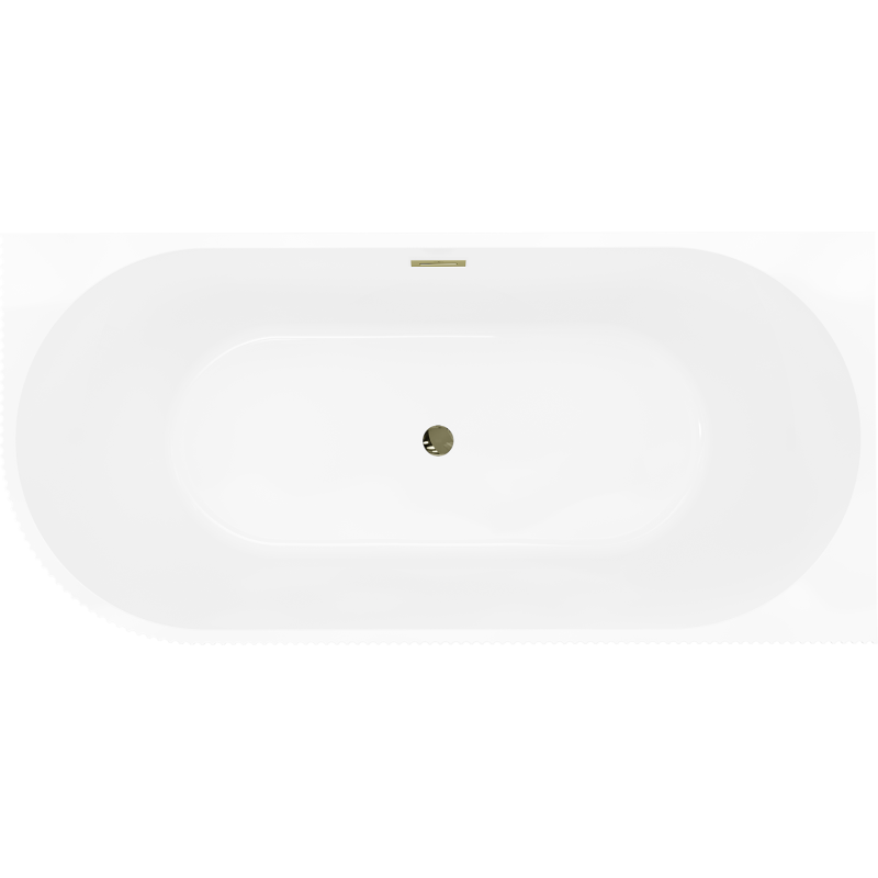 Mexen Silo free-standing right corner ribbed bathtub 170 x 80 cm, white/gray, gold overflow - 52891708062P-50