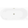 Mexen Silo freestanding corner right ribbed bathtub 170 x 80 cm, white/gray, gold overflow - 52891708062P-50