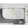 Mexen Silo freestanding corner right ribbed bathtub 170 x 80 cm, white/gray, gold overflow - 52891708062P-50