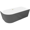 Mexen Silo free-standing right corner grooved bathtub 170 x 80 cm, white/gray, brushed gold overflow - 52891708062P-55