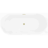 Mexen Silo free-standing right corner grooved bathtub 170 x 80 cm, white/gray, brushed gold overflow - 52891708062P-55