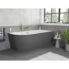 Mexen Silo free-standing right corner grooved bathtub 170 x 80 cm, white/gray, brushed gold overflow - 52891708062P-55