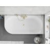 Mexen Silo free-standing right corner grooved bathtub 170 x 80 cm, white/gray, brushed gold overflow - 52891708062P-55