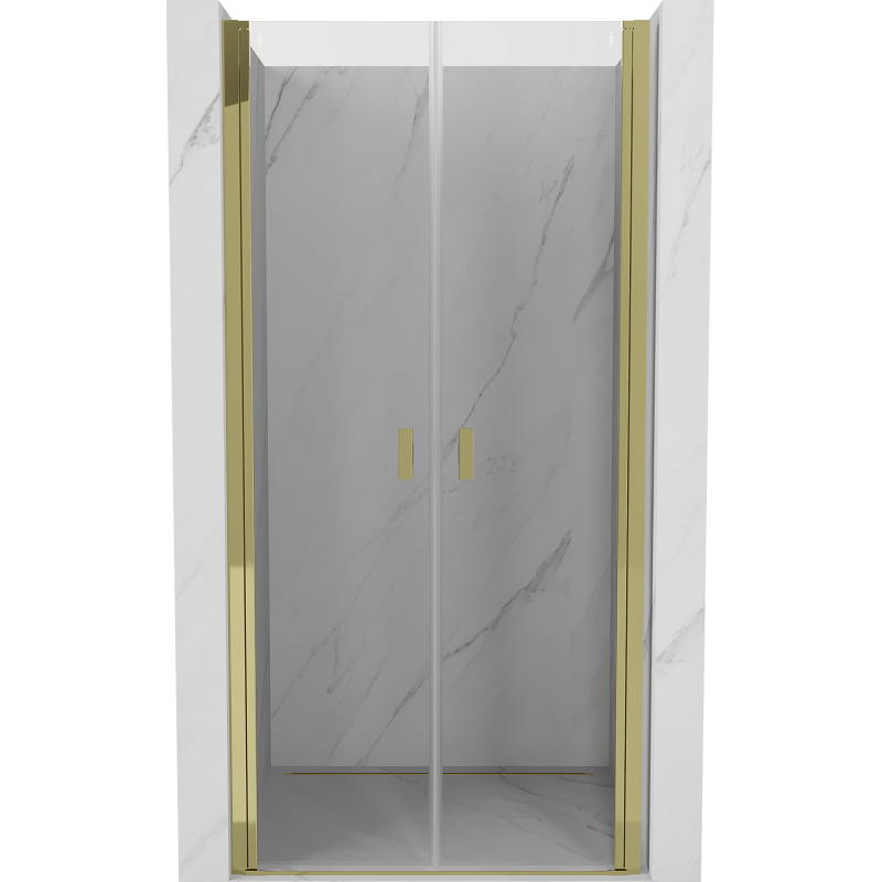 Mexen Mist shower door, hinged 100 cm, transparent, gold - 8A7-100-000-50-00