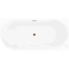 Mexen Silo freestanding corner right ribbed bathtub 170 x 80 cm, white/gray, overflow rose gold - 52891708062P-60