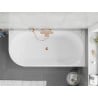 Mexen Silo freestanding corner right ribbed bathtub 170 x 80 cm, white/gray, overflow rose gold - 52891708062P-60