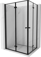 Mexen Mist-F Duo folding shower cabin 100 x 120 cm, black frame, black - 8A6-100L-120P-70-70