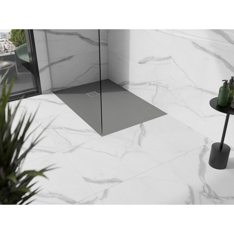 Mexen Stone+ rectangular composite shower tray 120 x 80 cm, gray-concrete - 44618012