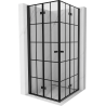 Mexen Mist-F Duo 70 x 70 cm Foldable Shower Cabin, Black Grid, Black - 8A6-070L-070P-70-77