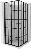 Mexen Mist-F Duo 70 x 70 cm Foldable Shower Cabin, Black Grid, Black - 8A6-070L-070P-70-77