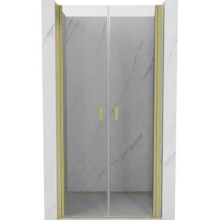 Mexen Mist 90 cm Pivot Shower Door, Transparent, Brushed Gold - 8A7-090-000-55-00