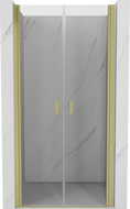 Mexen Mist 120 cm Swing Shower Door, Transparent, Brushed Gold - 8A7-120-000-55-00
