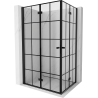 Mexen Mist-F Duo left folding shower cabin 95 x 70 cm, black grid, black - 8A6-095L-070P-70-77
