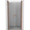 Mexen Mist shower doors swinging 70 cm, transparent, brushed copper - 8A7-070-000-65-00
