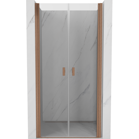 Mexen Mist pivot shower door 80 cm, transparent, brushed copper - 8A7-080-000-65-00
