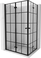 Mexen Mist-F Duo folding shower cabin left 100 x 70 cm, black grid, black - 8A6-100L-070P-70-77