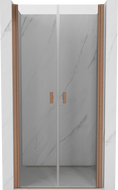 Mexen Mist 120 cm Swing Shower Door, Transparent, Brushed Copper - 8A7-120-000-65-00