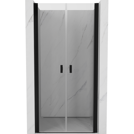 Mexen Mist pivot shower door 70 cm, transparent, black - 8A7-070-000-70-00