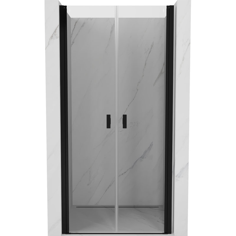 Mexen Mist 95 cm swing shower door, transparent, black - 8A7-095-000-70-00