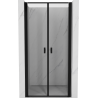Mexen Mist 90 cm Hinged Shower Door, Black Frame, Black - 8A7-090-000-70-70
