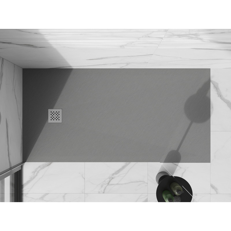 Mexen Stone+ composite rectangular shower tray 160 x 80 cm, gray-concrete - 44618016