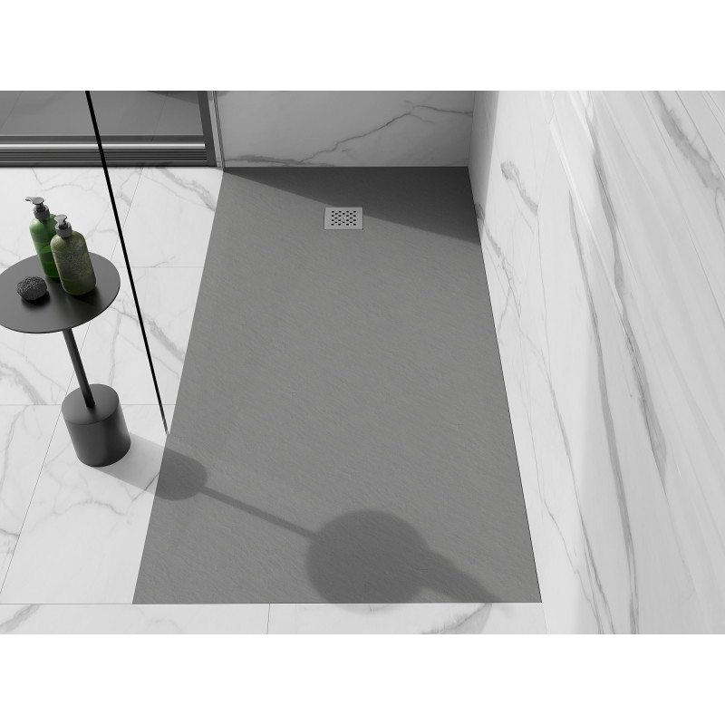 Mexen Stone+ composite rectangular shower tray 160 x 80 cm, gray-concrete - 44618016