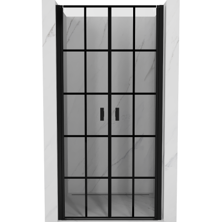 Mexen Mist 70 cm Shower Doors, Black Grid, Black - 8A7-070-000-70-77