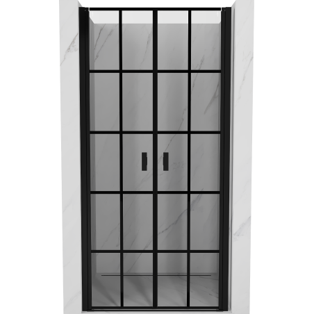 Mexen Mist shower door pivot 75 cm, black grid, black - 8A7-075-000-70-77