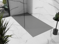 Mexen Stone+ composite rectangular shower tray 160 x 80 cm, gray-concrete - 44618016