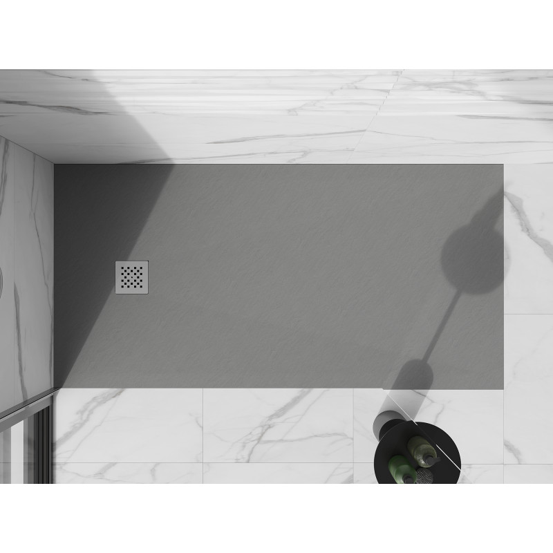 Mexen Stone+ rectangular composite shower tray 180 x 80 cm, gray-concrete - 44618018