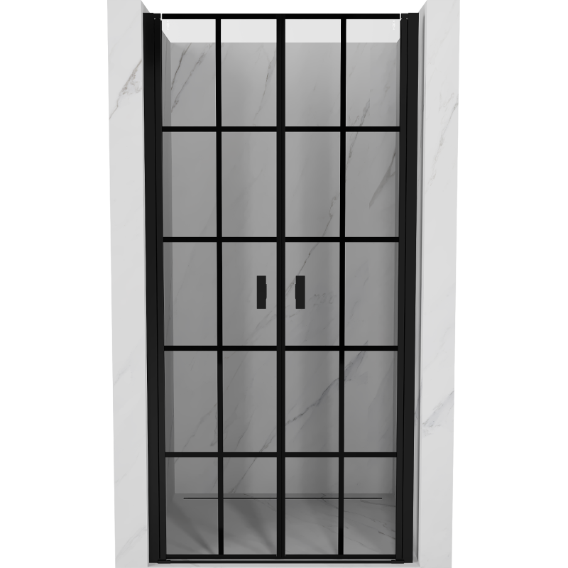 Mexen Mist shower door swinging 120 cm, black grid, black - 8A7-120-000-70-77