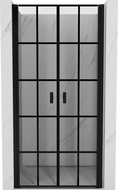 Mexen Mist 120 cm Hinged Shower Door, Black Grid, Black - 8A7-120-000-70-77