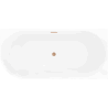 Mexen Silo freestanding corner right fluted bathtub 170 x 80 cm, white/gray, brushed copper overflow - 52891708062P-65