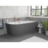Mexen Silo freestanding corner right fluted bathtub 170 x 80 cm, white/gray, brushed copper overflow - 52891708062P-65