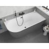 Mexen Silo freestanding corner right ribbed bathtub 170 x 80 cm, white/gray, black overflow - 52891708062P-70