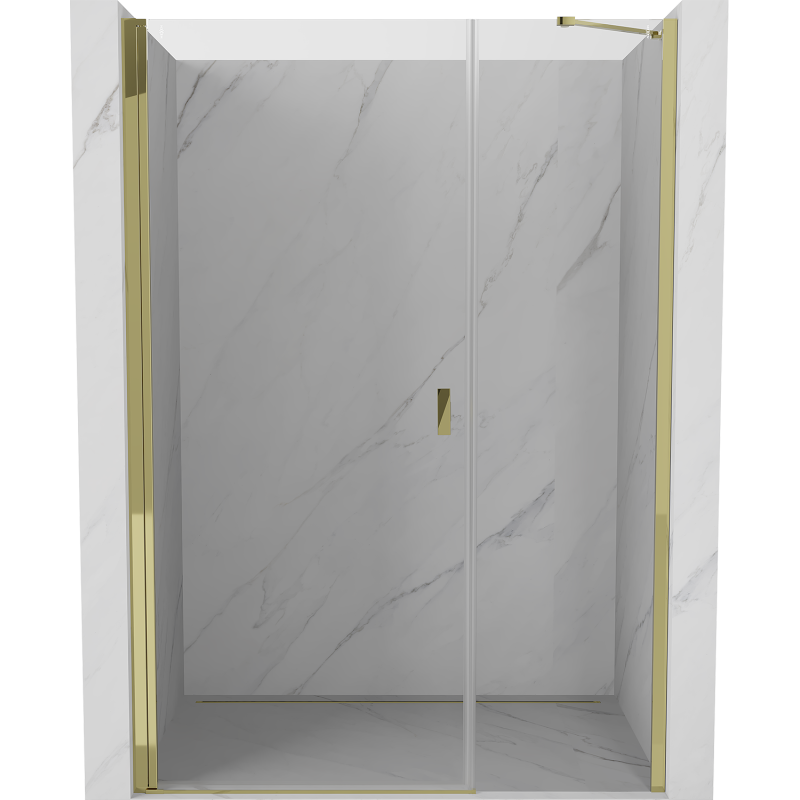 Mexen Mist-B pivot shower door 100 cm, clear, gold - 8A2-100-001-50-00