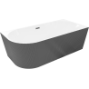 Mexen Silo freestanding corner bathtub right grooved 170 x 80 cm, white/gray, overflow gun metal - 52891708062P-95