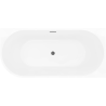 Mexen Silo freestanding corner bathtub right grooved 170 x 80 cm, white/gray, overflow gun metal - 52891708062P-95