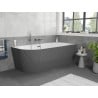 Mexen Silo freestanding corner bathtub right grooved 170 x 80 cm, white/gray, overflow gun metal - 52891708062P-95