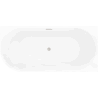 Mexen Silo freestanding corner right ridged bathtub 170 x 80 cm, white/gray, brushed nickel overflow - 52891708062P-97