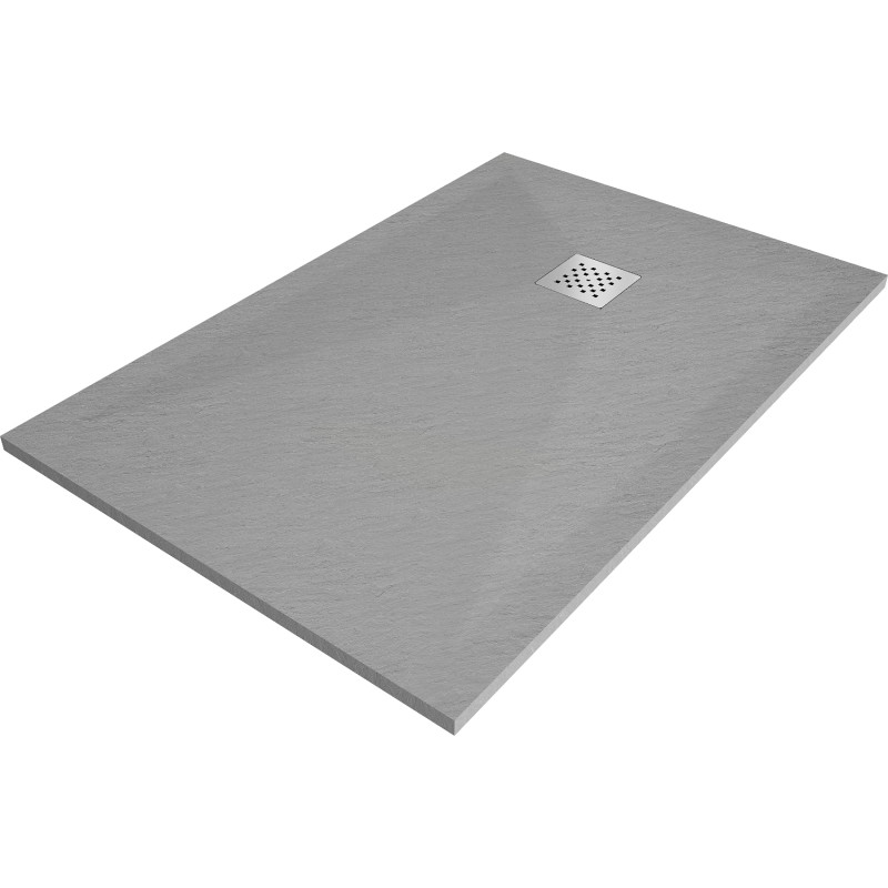 Mexen Stone+ composite rectangular shower tray 100 x 90 cm, gray-concrete - 44619010